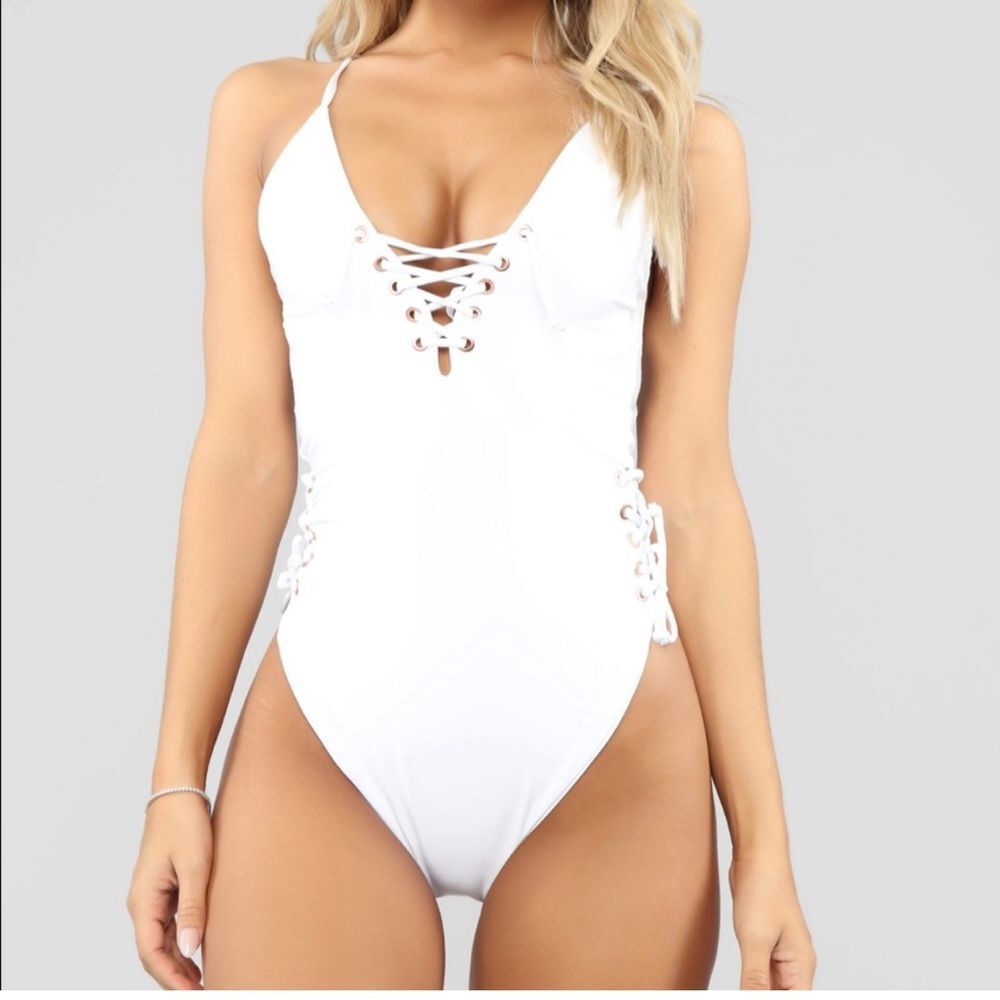 NWT White One Piece Swim Suit